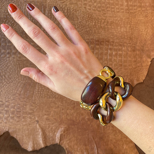 Seaman Schepps 18K Tiger Eye, Green Aventurine, Lapis, Carnelian & Onyx Large Link Bracelet